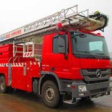 登高消防车视频,登高消防车作业瞬间揭秘